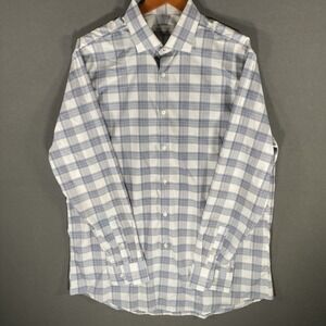 Perry Ellis Dress Shirt Mens 16.5‎ 34/35 Plaid Button Up Long Sleeve